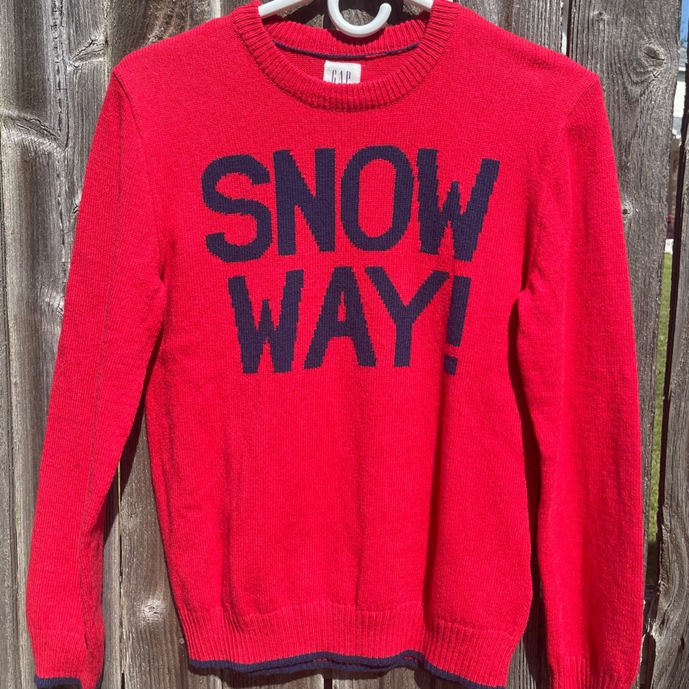 NWT GAP Festive Red and Navy Sweater